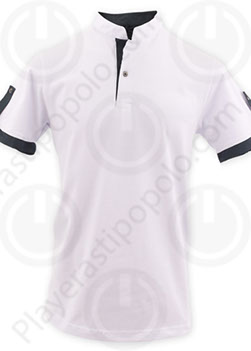 Playera Tipo Polo Cuello Mao Blanca
