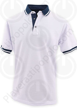 Playera Tipo Polo Cuello Mao Blanca